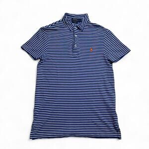 Polo Ralph Lauren Blue White Striped Polo Shirt Small Featherweight